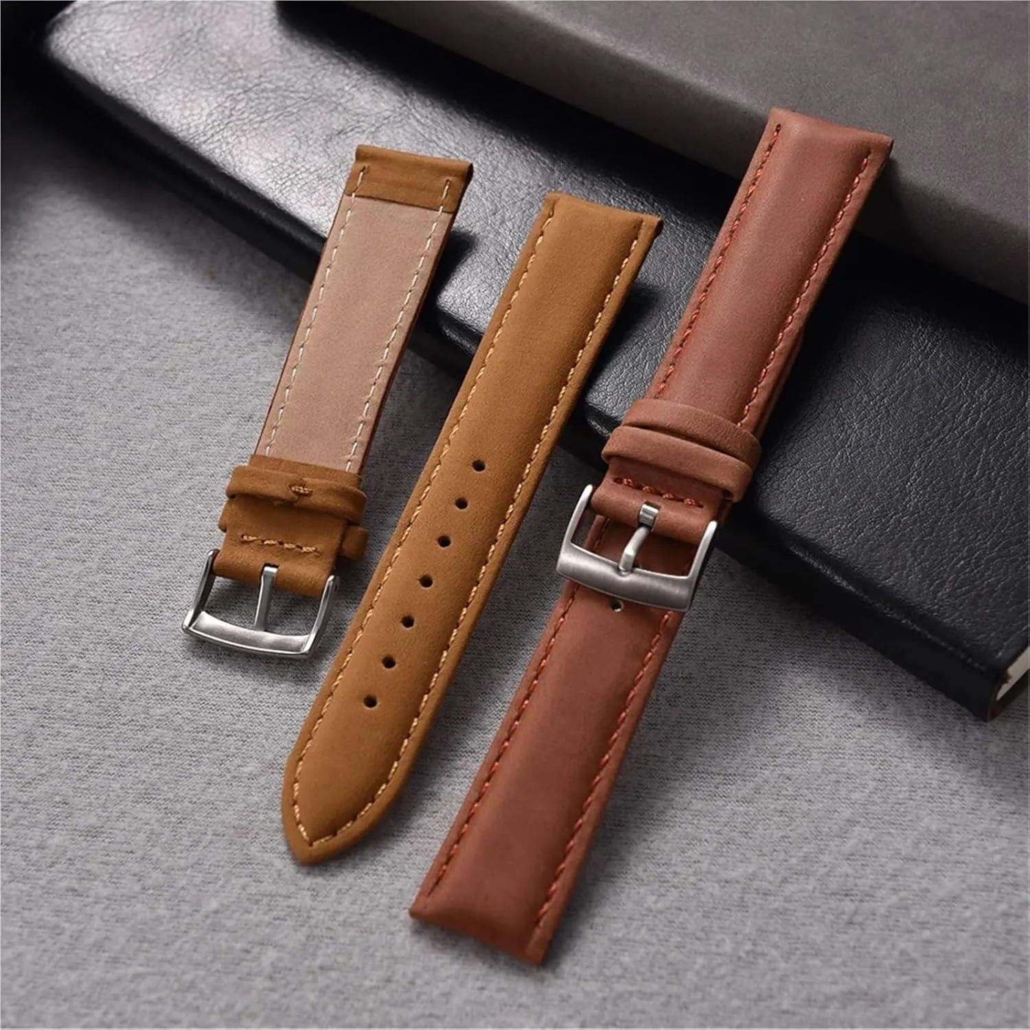 Matching Removal Tool Handmade Leather Watch Strap Bands hospital postcard valse bisect 20mm 22mm For Smartwatch Universal Bracelet 