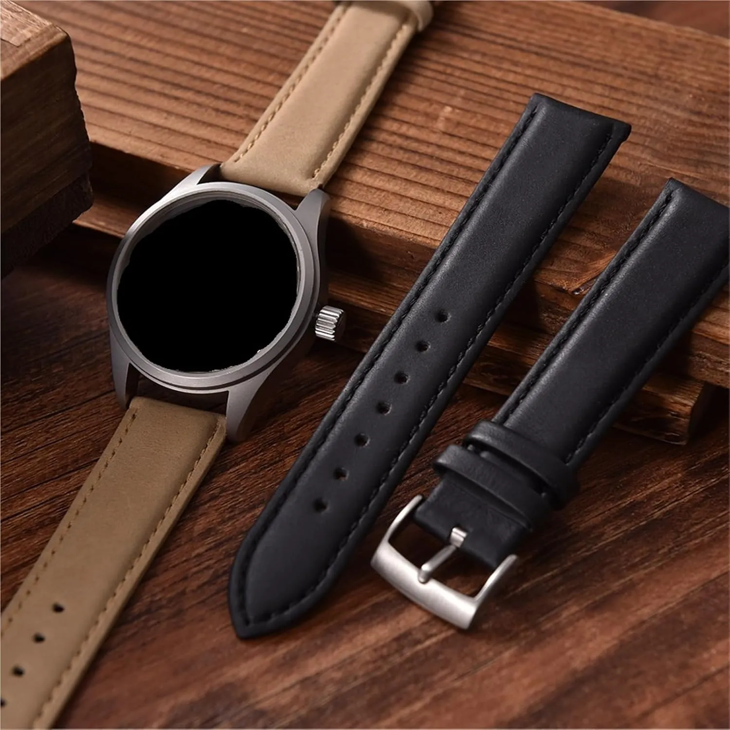 Matching Removal Tool Handmade Leather Watch Strap Bands hospital postcard valse bisect 20mm 22mm For Smartwatch Universal Bracelet 