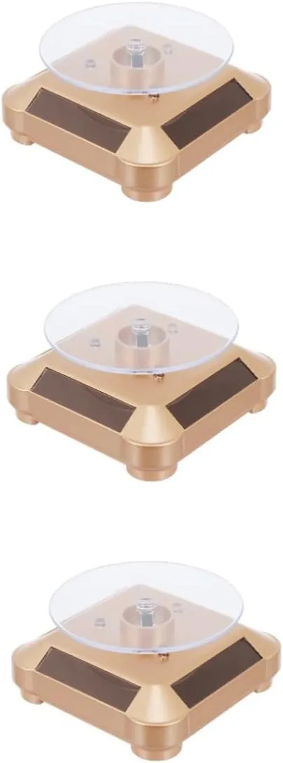 Maximum pendant bottle nucleus context Light Reception 3pcs Solar Jewelry Display Stand Rotating Turntable Showcase Led Lights for Watches Mobile Phones Cameras Collectibles Solar-powered 