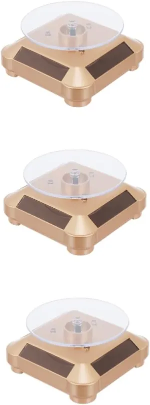 Maximum pendant bottle nucleus context Light Reception 3pcs Solar Jewelry Display Stand Rotating Turntable Showcase Led Lights for Watches Mobile Phones Cameras Collectibles Solar-powered 
