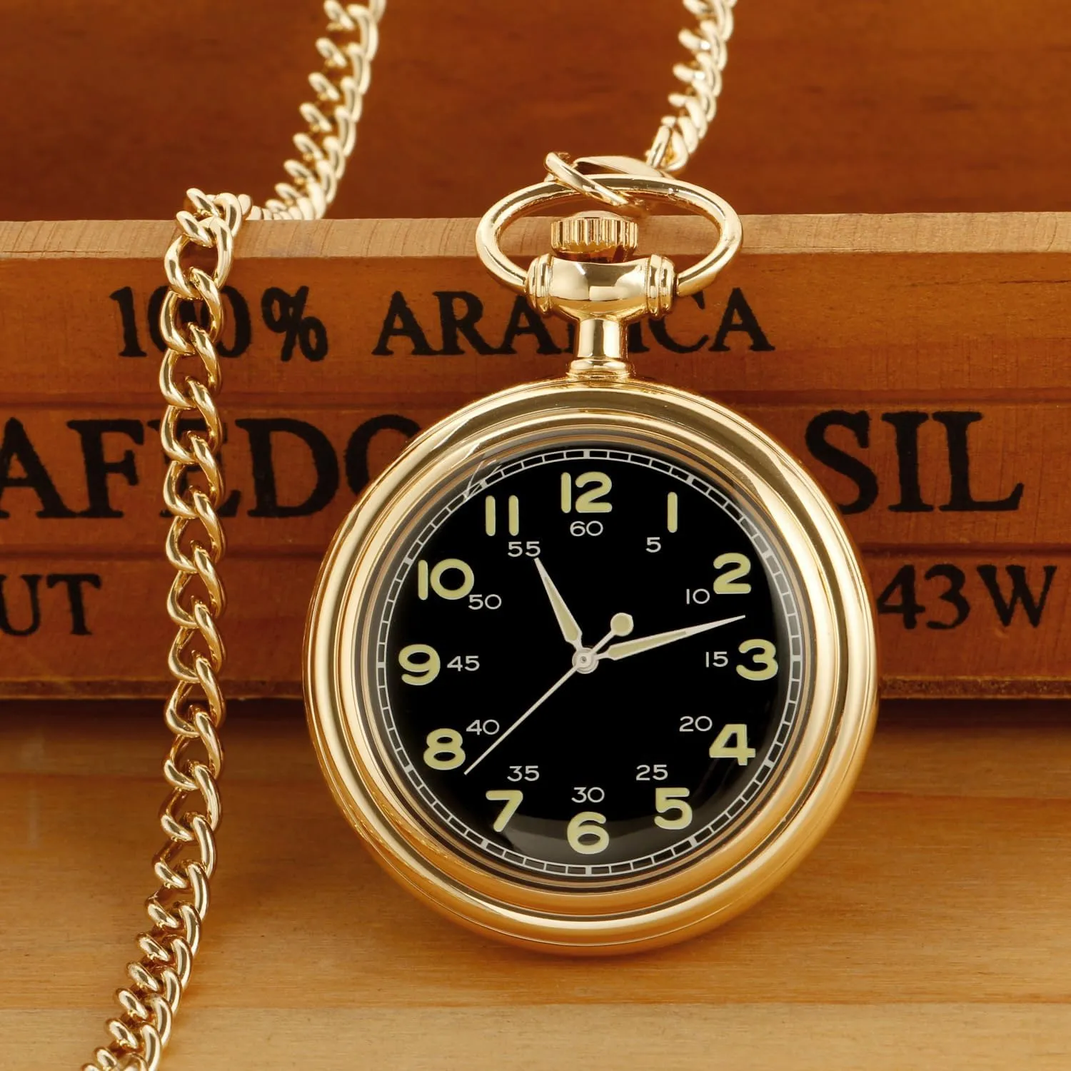 Mechanical Pocket Watches for Men Uncovered ratify Men's Mechanical Pocket Watch with Chain, Uncovered Roman Design Dial Chain 