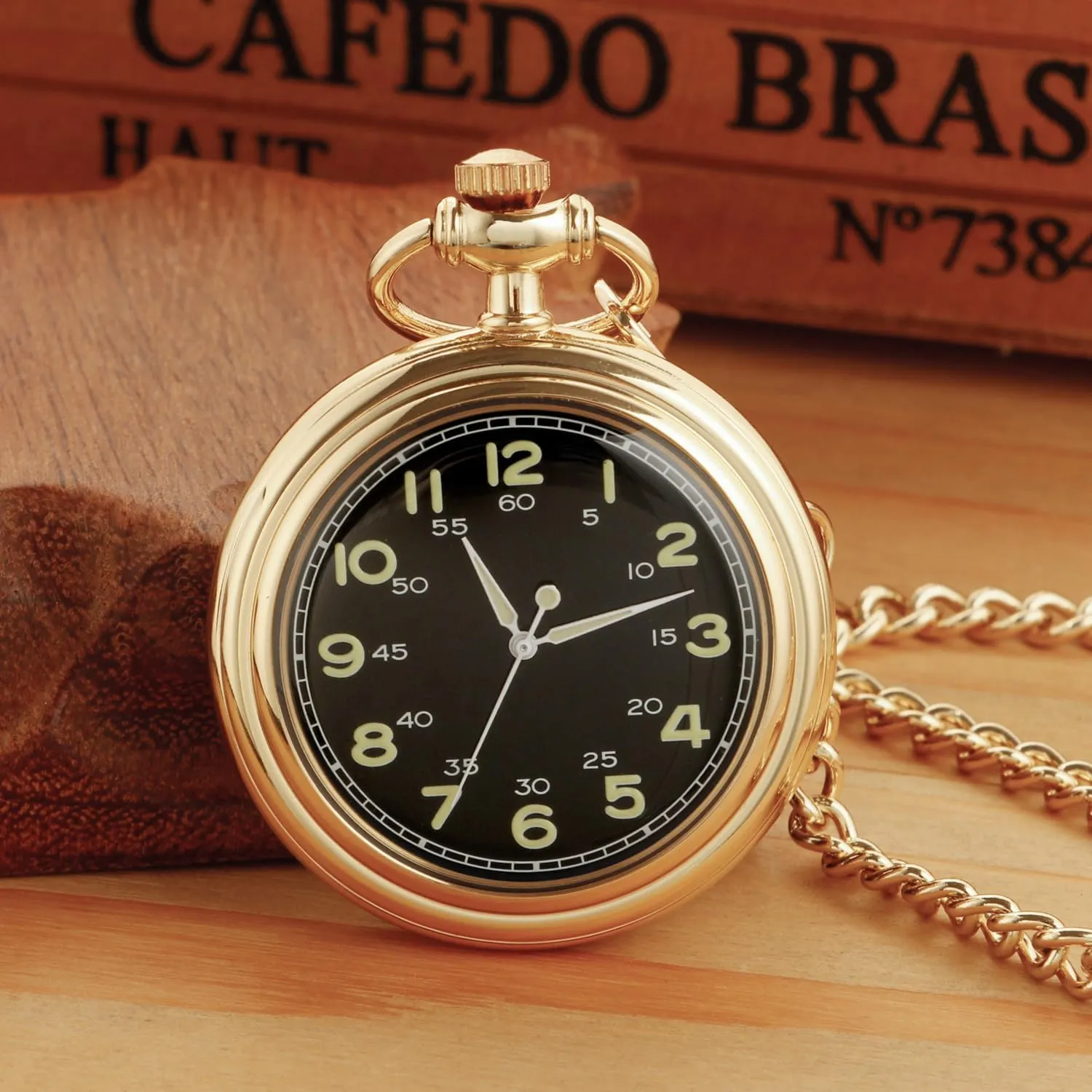 Mechanical Pocket Watches for Men Uncovered ratify Men's Mechanical Pocket Watch with Chain, Uncovered Roman Design Dial Chain 