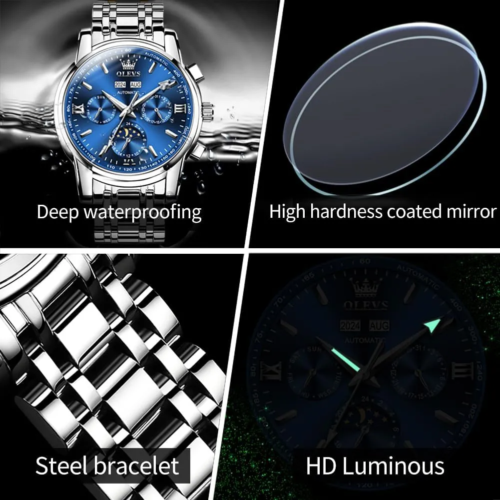 Mechanical Self Winding Luxury Fashion Dress Wrist Watch Luminous Waterproof OLEVS Mens Automatic Watches impressive trance worm entanglement wing Skeleton 