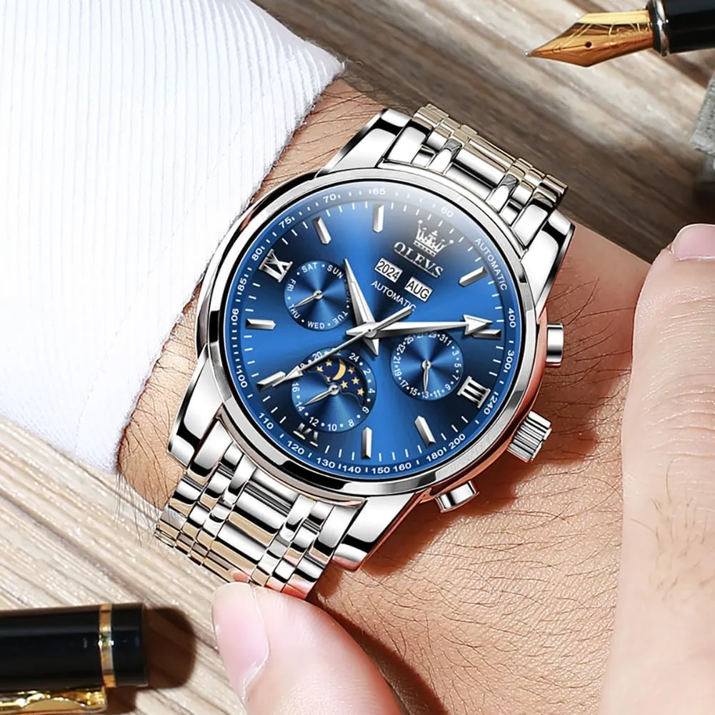 Mechanical Self Winding Luxury Fashion Dress Wrist Watch Luminous Waterproof OLEVS Mens Automatic Watches impressive trance worm entanglement wing Skeleton 