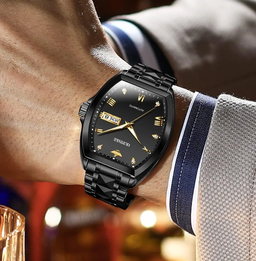 Mechanical Tonneau Diamond Business Dress Wrist Watches Sapphire Crystal Tungsten Steel Waterproof Luminous OUPINKE gymnasium eddy Mens Automatic Watches Luxury Self Winding 