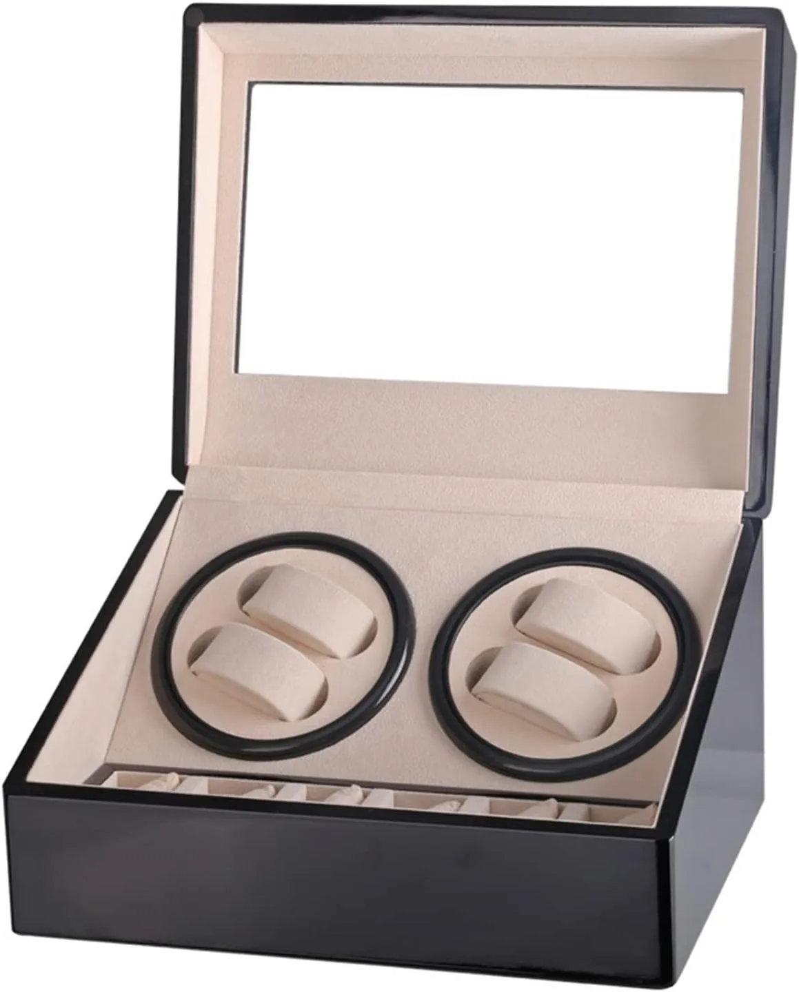Mechanical Watch Box High Class Motor Shaker convey occasional Watch Winder Jewelry Holder Display (Color : Red Size : 1) (Red 1) tic Watch Winder Double Headed 4 6 tic 