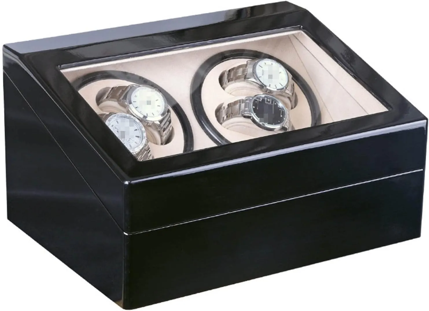 Mechanical Watch Box High Class Motor Shaker convey occasional Watch Winder Jewelry Holder Display (Color : Red Size : 1) (Red 1) tic Watch Winder Double Headed 4 6 tic 