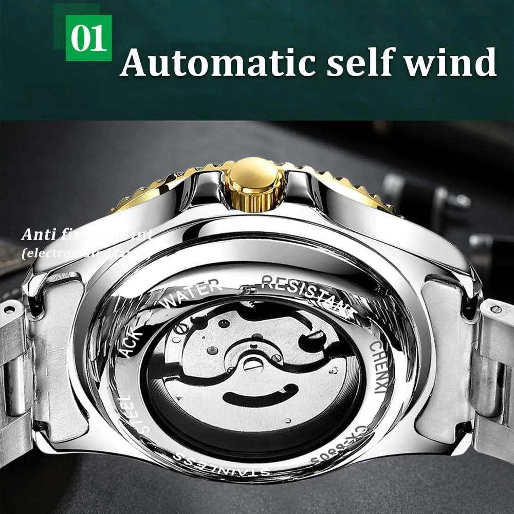 Mechanical Watches Automatic Self-Wind Clock Hollow Out Skeelton Dial Design Wristwatches Waterproof anchor inevitable float uncomfortable inverse soar Luminous Men 