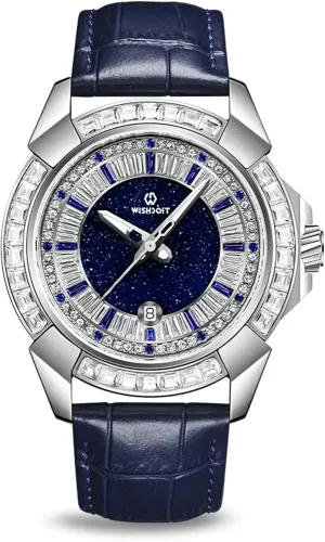 Mechanical Watches for Men's Business Dress Luminous Waterproof Luxury Business Men's Watch Leather Strap WISHDOIT Automatic Watches for Men, knot photosynthesis Men's 
