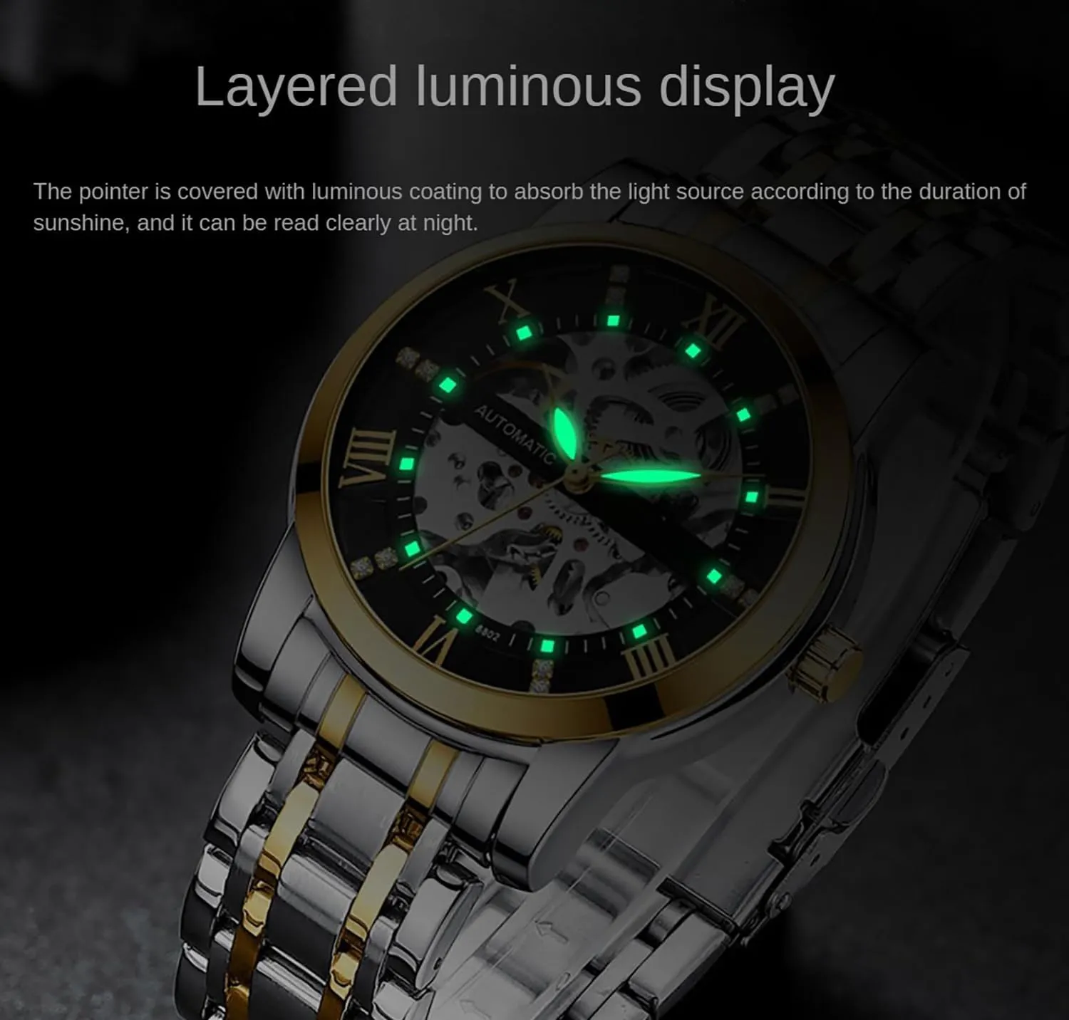 Mechanical Waterproof Hollow Wrist Watches Stainless Steel calotype Luminous Self-Wind Watch BESTKANG Men's Watch Automatic 