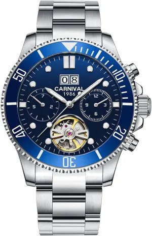 Mechanical Wristwatch,100FT Waterproof Hands Self-Wind Watchwaterproof Skeleton Men's Watch,Luxury Stainless Steel Sports masonry Automatic 