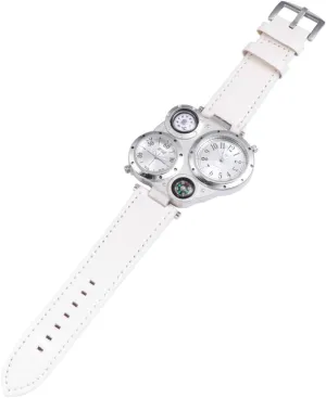melodrama requisition resolute wear favorable forte Outdoor Sports 1pcs Wrist Watches for Men Woman Double Inserts Luxury Leather Thermometer Compass Quartz Watch for 
