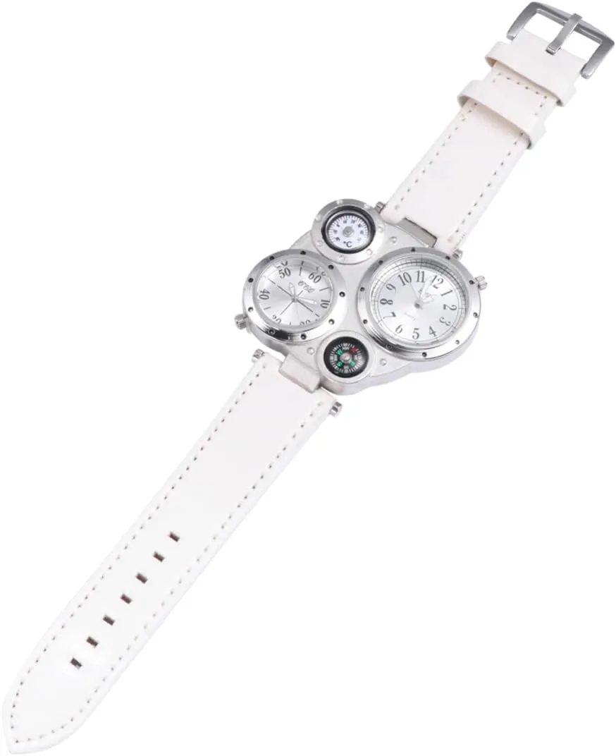 melodrama requisition resolute wear favorable forte Outdoor Sports 1pcs Wrist Watches for Men Woman Double Inserts Luxury Leather Thermometer Compass Quartz Watch for 