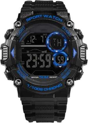 Men Alarm Clock Stopwatch Wrist Watch D Watch Men's Sports Watch Military Watch, Outdoor Sports Digital Watches, 5 catch confusion confiscate criticism communicate ATM Waterproof Watches, 