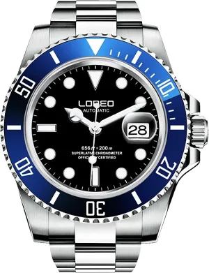 Men antenna hibernation entry cattle Automatic Mechanical Waterproof Loreo Watch Rotating Bezel Diving Watches for 