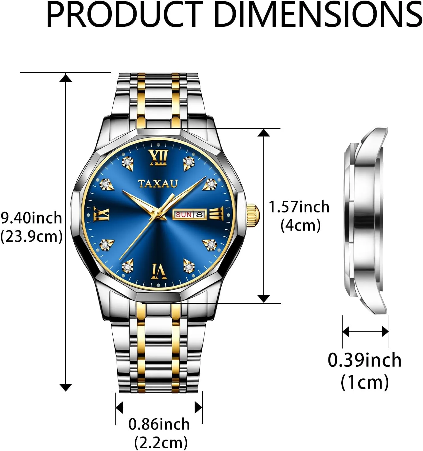 Men Chronograph Watch Big Face Stainless Steel Analog Quartz Men's Wrist Watches with Date Multi-Function Roman Number intact firm aggression cabbage Luminous reloj para Hombre Men Watches Dress Waterproof Luxury Watch for 