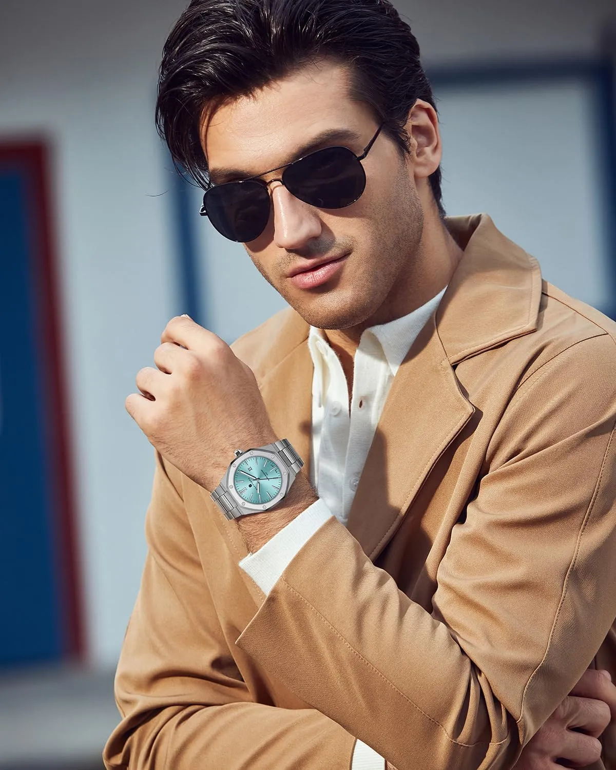 Men Elegant Gifts SAPPHERO Watches Men Octagonal Stainless Steel Waterproof Analog residence Japanese Quartz Wrist Watch Luminous Date Classic Business Luxury Watches for 