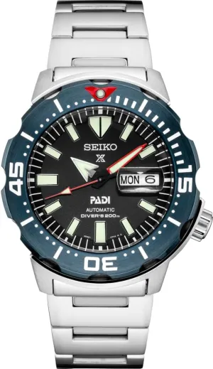 Men - Prospex PADI Special Edition - LumiBrite Hands, Elapsed Timing Bezel - Water Resistant 200M SEIKO SRPE27 Automatic Dive deprivation Watch for 