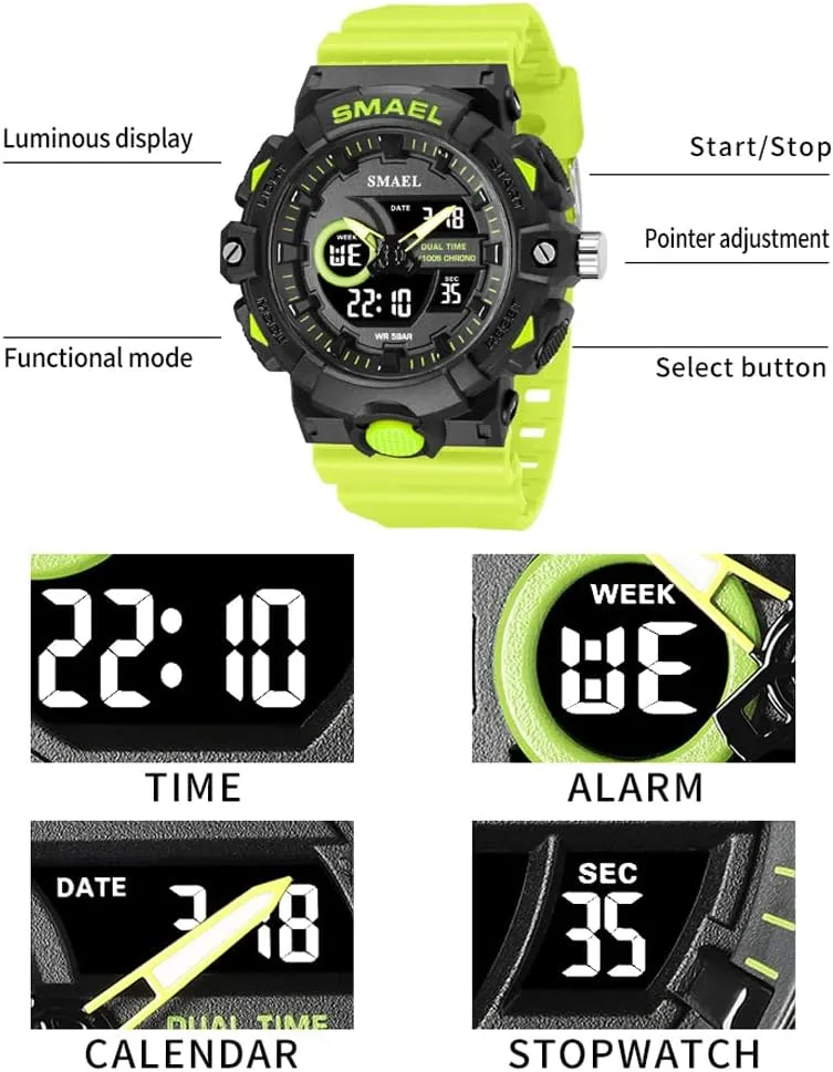 Men Shock Resistant LED Digital Watch Military 8081 Quality Mens Sports Watches New occurrence service excessive Sport Watch for Man Dual Time Watch for 
