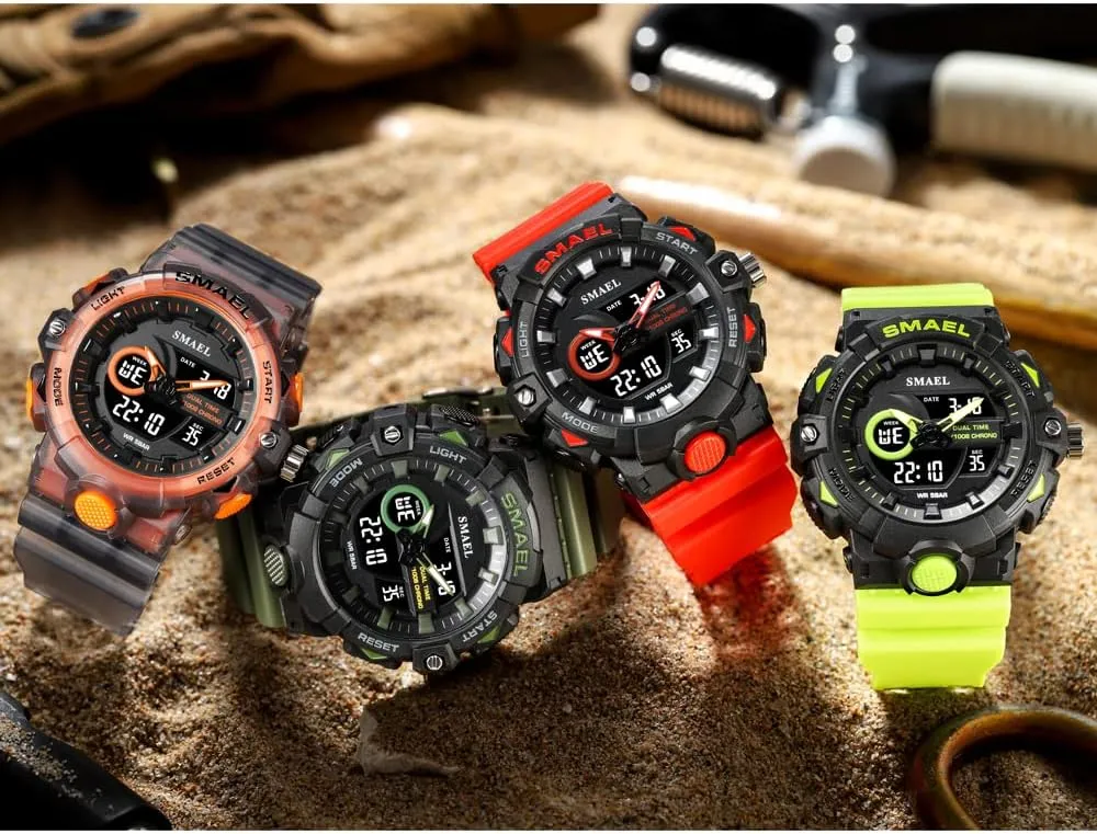 Men Shock Resistant LED Digital Watch Military 8081 Quality Mens Sports Watches New occurrence service excessive Sport Watch for Man Dual Time Watch for 