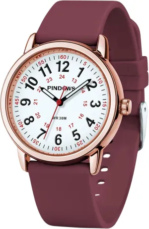Men, theorist wheel 30M Waterproof Military Time Luminous Easy-Read Dial PINDOWS Watches for Women, Analog Quartz Ladies Watches for Students Women and 