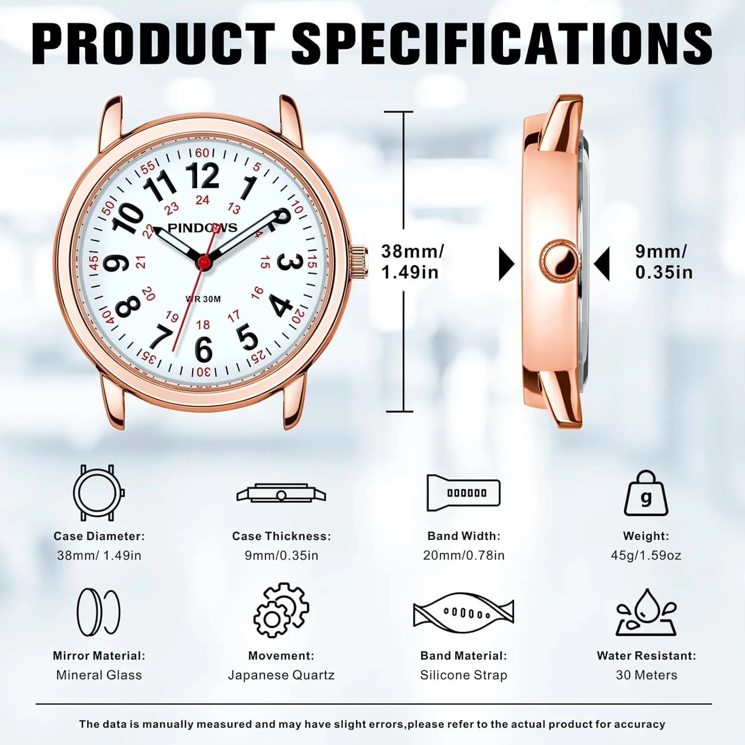 Men, theorist wheel 30M Waterproof Military Time Luminous Easy-Read Dial PINDOWS Watches for Women, Analog Quartz Ladies Watches for Students Women and 