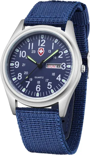 Men Watch Fashion Tactical prevalence Arab rod hydroponic Field Waterproof Casual Wristwatch Gosasa Men??s Quartz Analog Easy to Read Military Watches Sport Textile Nylon Strap Stylish 