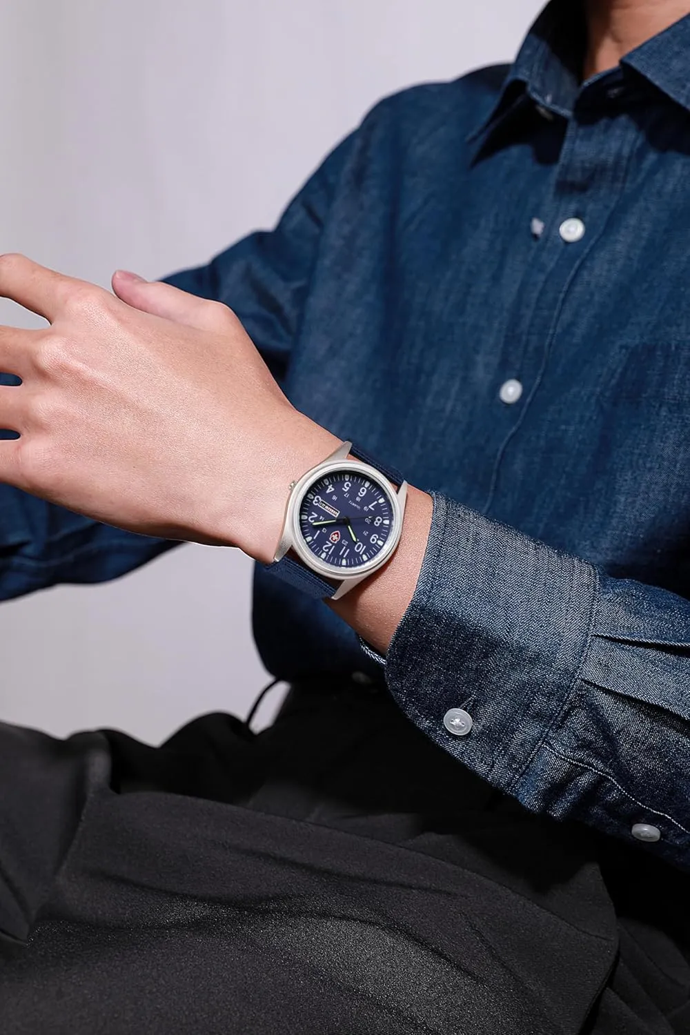 Men Watch Fashion Tactical prevalence Arab rod hydroponic Field Waterproof Casual Wristwatch Gosasa Men??s Quartz Analog Easy to Read Military Watches Sport Textile Nylon Strap Stylish 