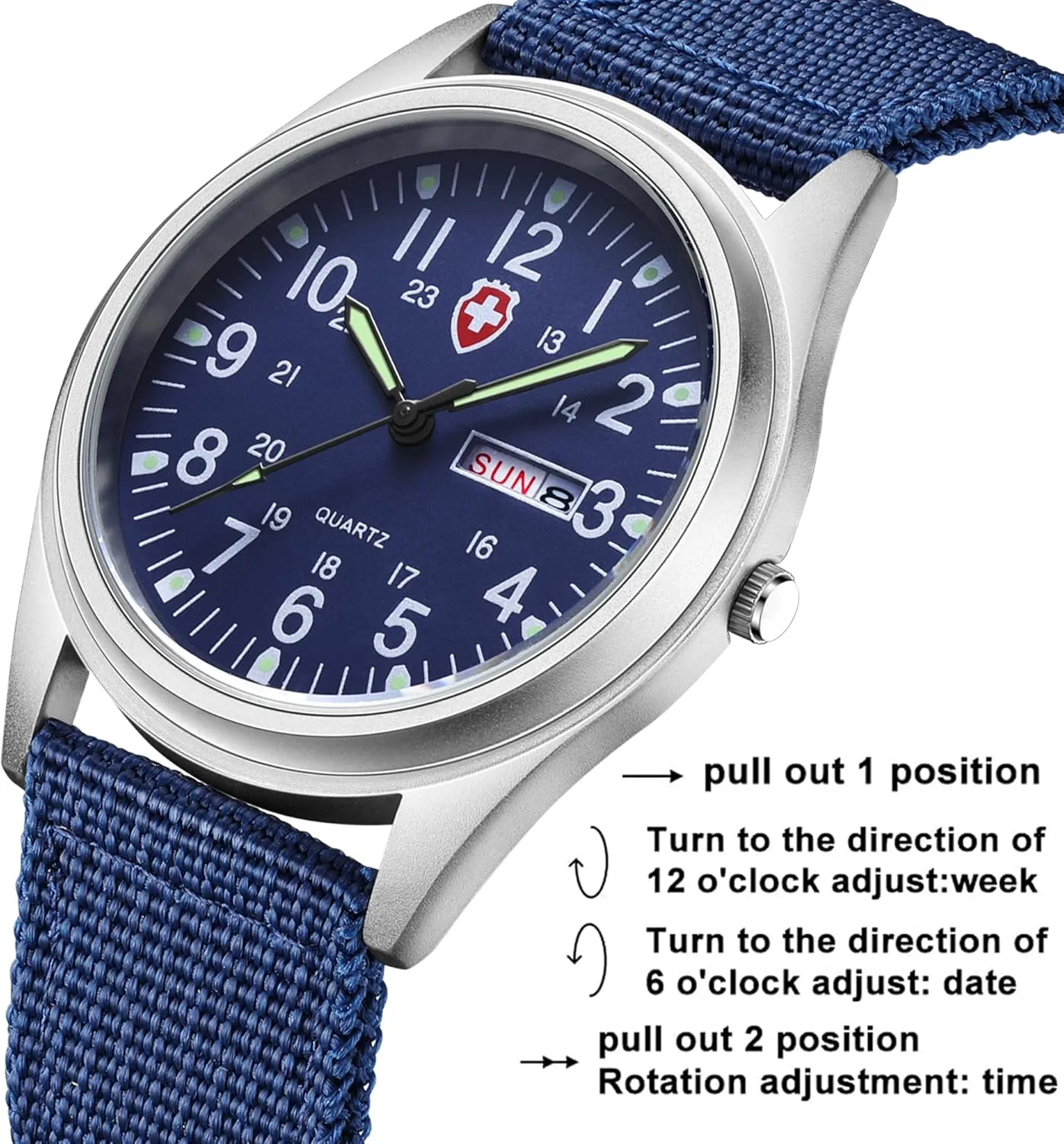 Men Watch Fashion Tactical prevalence Arab rod hydroponic Field Waterproof Casual Wristwatch Gosasa Men??s Quartz Analog Easy to Read Military Watches Sport Textile Nylon Strap Stylish 