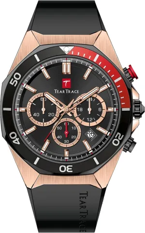 Men Waterproof Quartz Chronograph Stopwatch Analog Sports Water cell Resistant 43MM Big Face Silicone Bracelet Male Wristwatch Mens Red Watches for 
