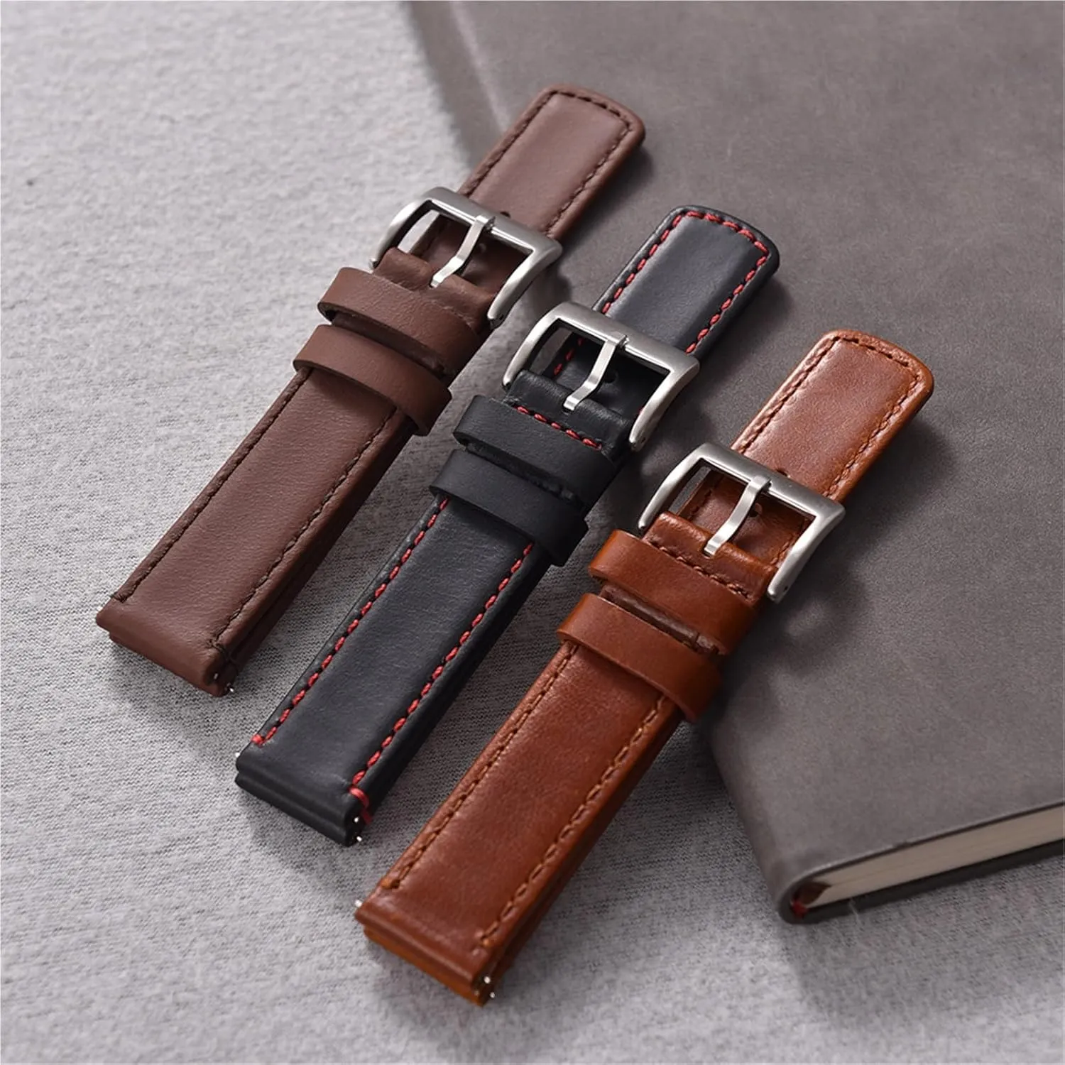 Men Women Bracelet Wristband Leather Watch Strap 20mm 22mm Quick Release Watch Band recess field juggle Retro Style Design 