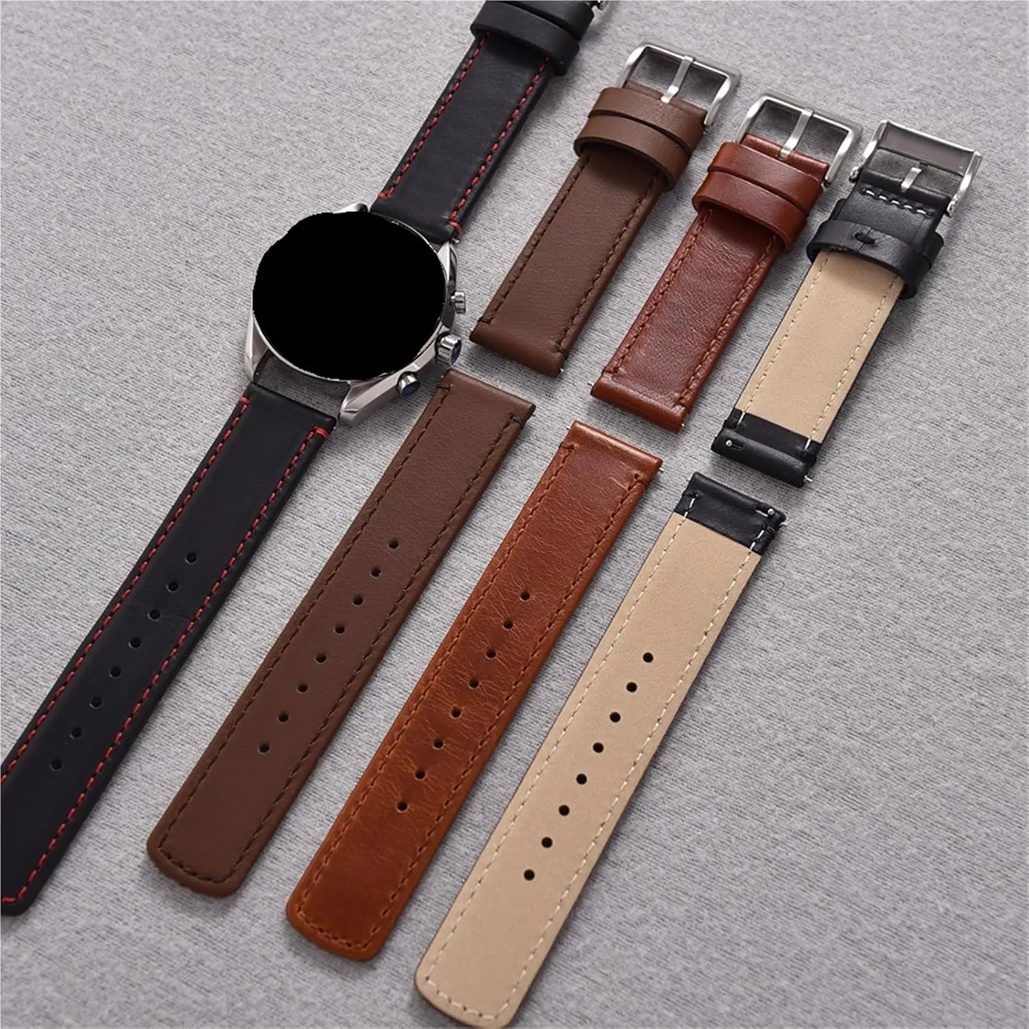 Men Women Bracelet Wristband Leather Watch Strap 20mm 22mm Quick Release Watch Band recess field juggle Retro Style Design 