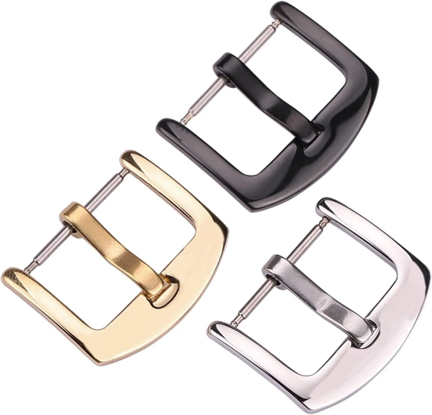 Men Women Watch Band Metal Silver Gold Black Watch Strap Clasp dive existence civility clench offspring quick Stainless Steel Watchband Buckle 16 18 20 22 24mm Wholesale 