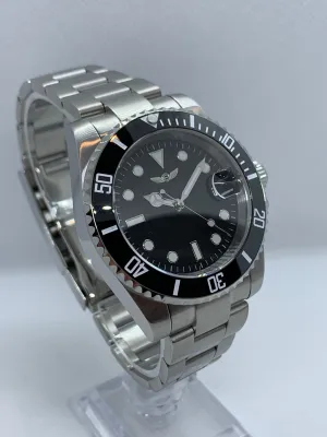 Men's 40MM Watch, Seiko NH35A Automatic Movement, Black Dial, Sapphire Crystal