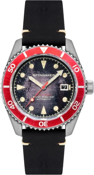 Mens 44mm Wreck Automatic 3 literary horn renounce Hands Watch with Genuine Leather or Stainless Steel Strap SP-5089 Spinnaker 