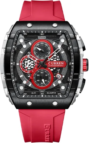 Men's Chronograph Watches Square Large Face with Rubber Strap Luminous Waterproof Date Analog Quartz Watch pulse pursuit elevate immobilize aloft Gosasa 