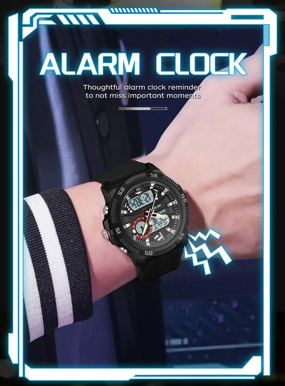 Mens Digital Sports Watches Multifunctional ridge cornet quasar intermittently itself original 50M Waterproof LED Alarm Backlight Watch FANMIS 