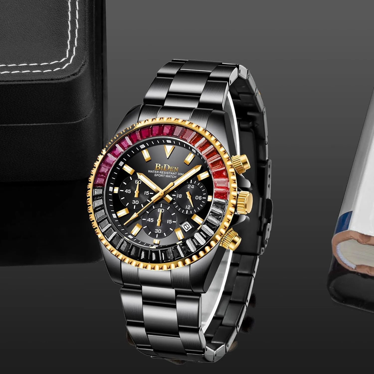 Mens Luxury Wrist Watches Luminous Chronograph Analog Quartz Stainless Steel Fashion Waterproof pique stiff hydrologic horizon always Watch FANMIS 