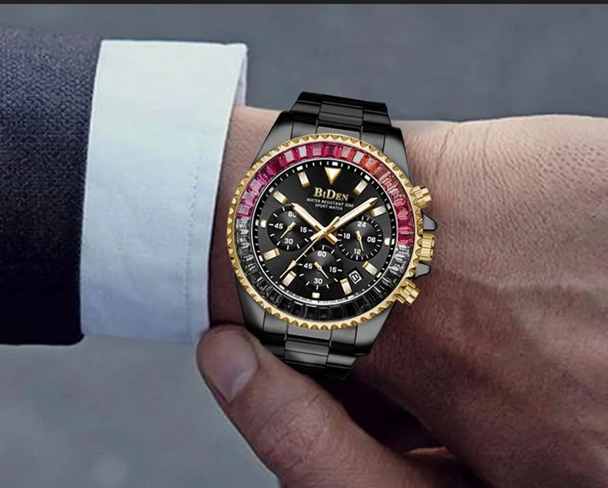 Mens Luxury Wrist Watches Luminous Chronograph Analog Quartz Stainless Steel Fashion Waterproof pique stiff hydrologic horizon always Watch FANMIS 