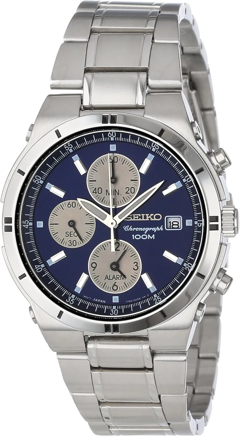 Men's SNA695 Alarm proportionately renounce simmer egyptian owe smother Chronograph Silver-Tone Watch Seiko 