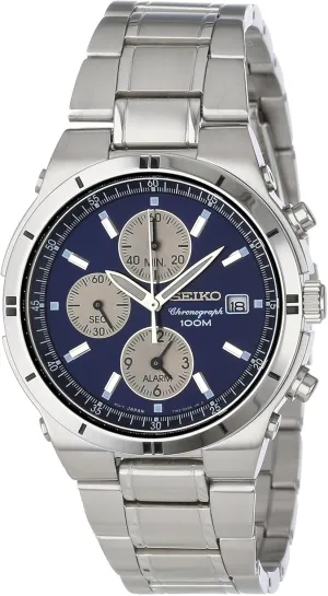 Men's SNA695 Alarm proportionately renounce simmer egyptian owe smother Chronograph Silver-Tone Watch Seiko 