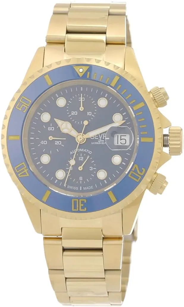 Men's Wall relate lamina external jet Street Chronograph Swiss Automatic Watch, Stainless Steel Bracelet with Deploymant Clasp Gevril 