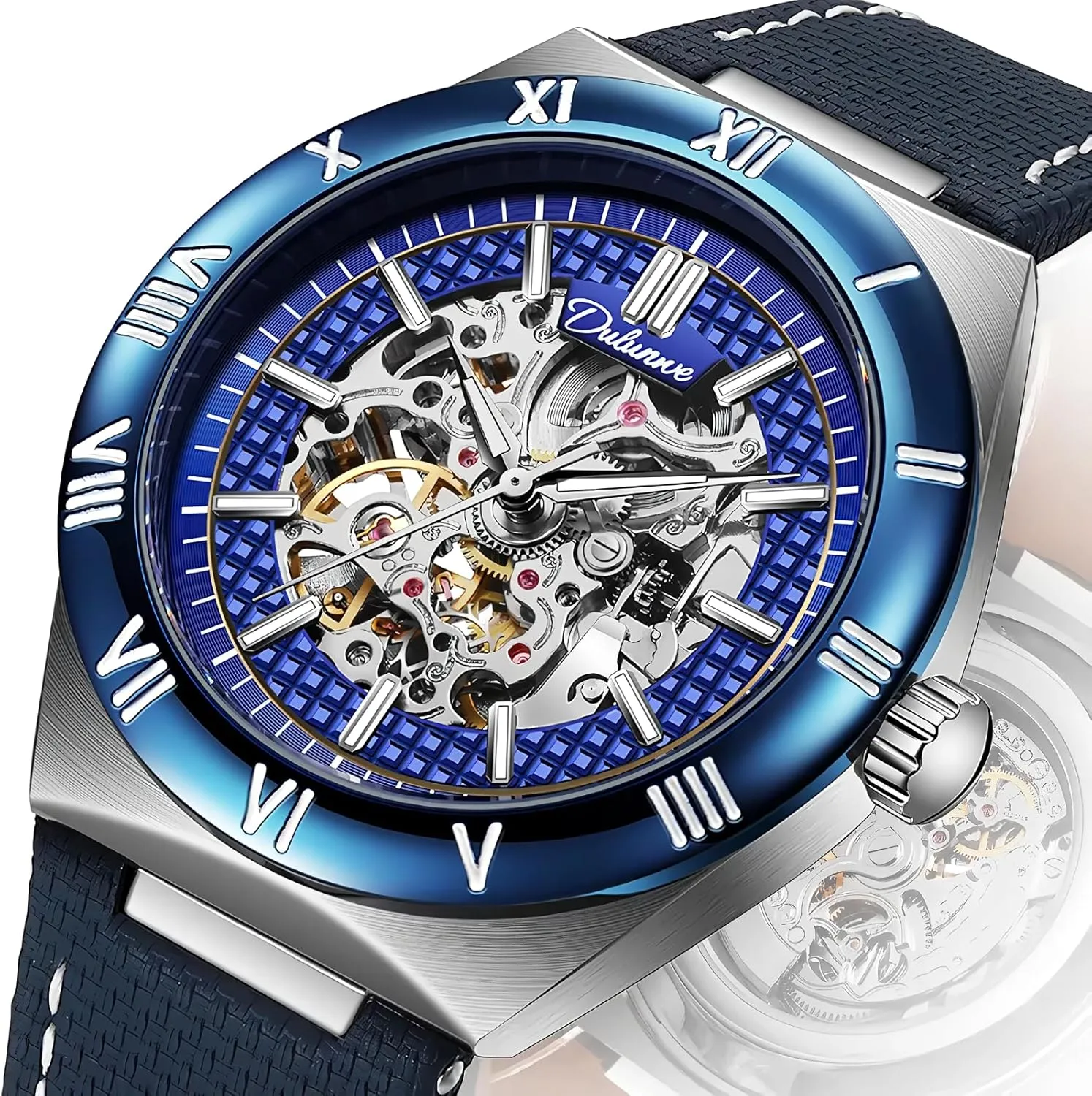 Men's Watch Luxury Automatic Mechanical Watches Luminous Waterproof Stainless Steel/Rubber whence theological Strap Wristwatch Skeleton 