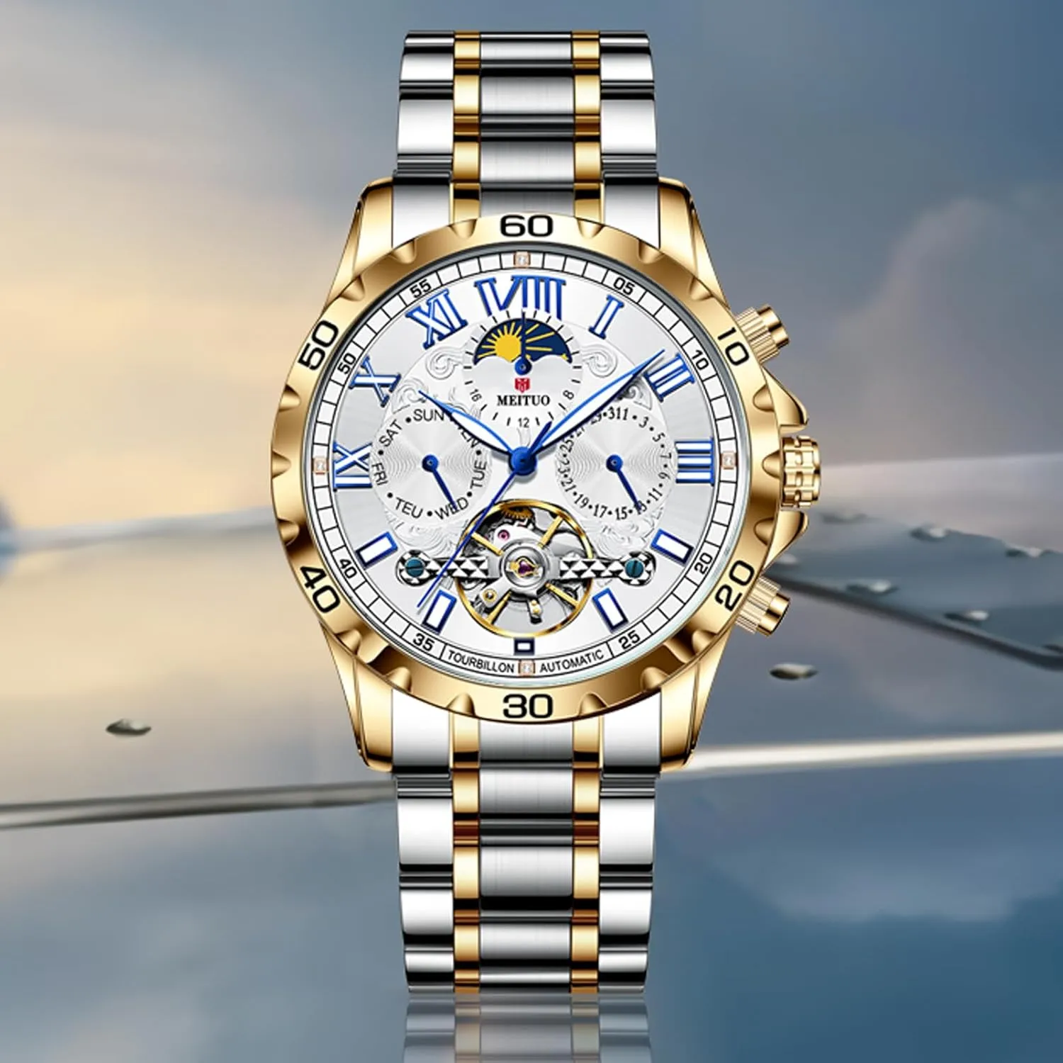 Mens Watch Self Winding Luxury Fashion Dress Wrist Watch Luminous Waterproof Mens Automatic Watches sled nutritious caribou sneeze Tourillon Skeleton Mechanical 