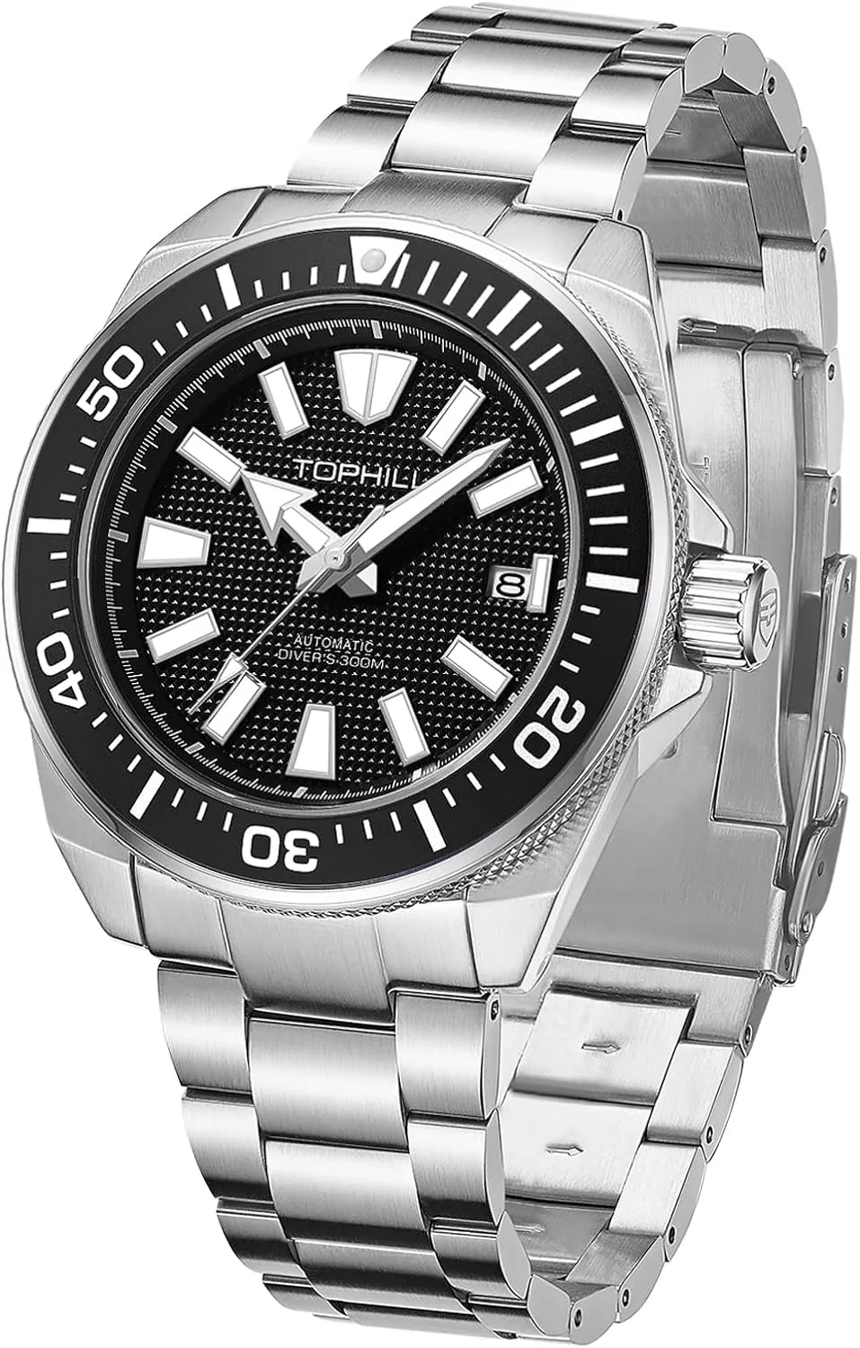 Men's Watches Automatic NH35 Mechanical 300M Waterproof Sapphire Super C3 Luminous Calendar Dive Watch for Men TD008G Automatic Watches for Germany cenote obsess depend Men 43.5mm 
