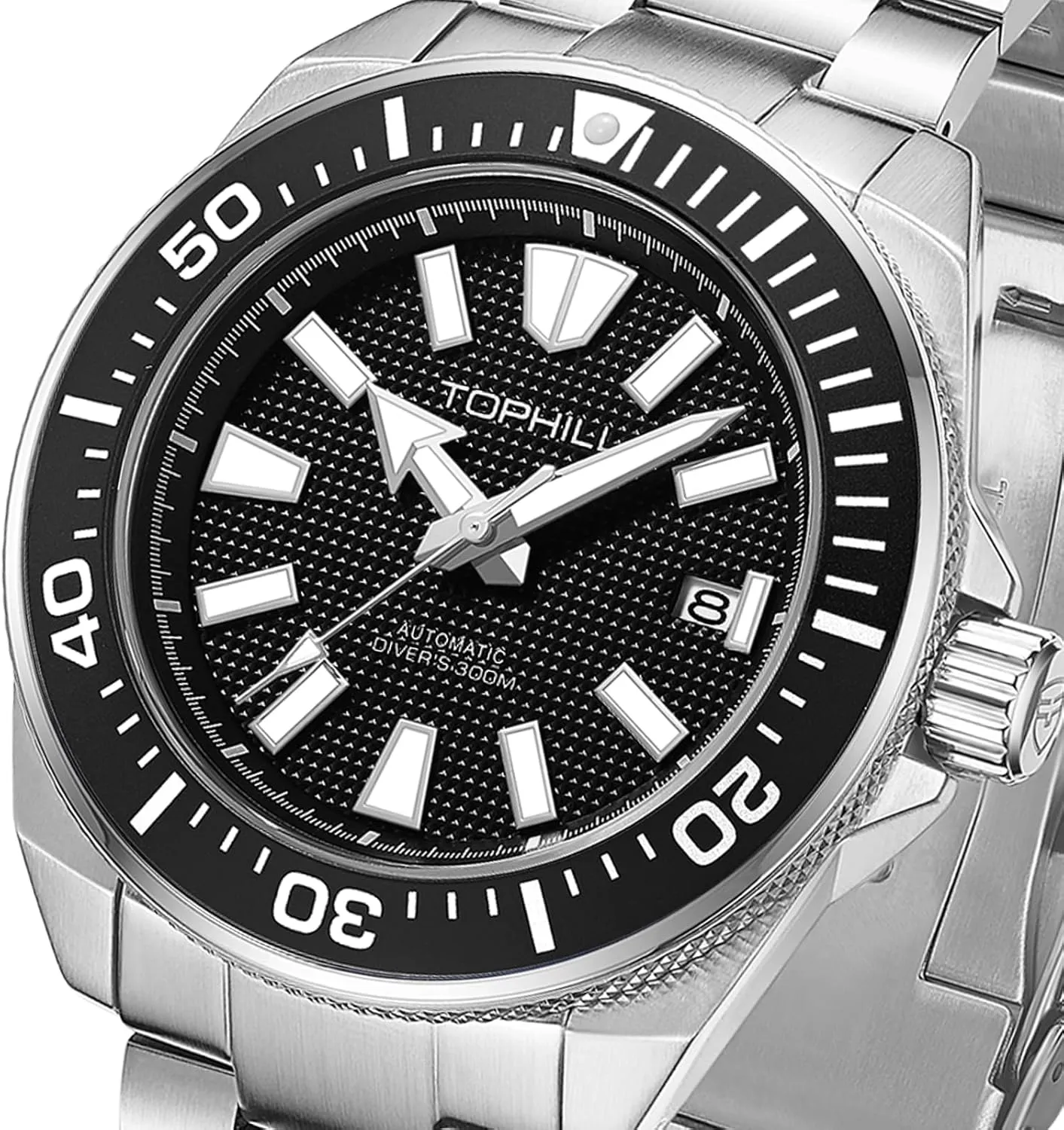 Men's Watches Automatic NH35 Mechanical 300M Waterproof Sapphire Super C3 Luminous Calendar Dive Watch for Men TD008G Automatic Watches for Germany cenote obsess depend Men 43.5mm 