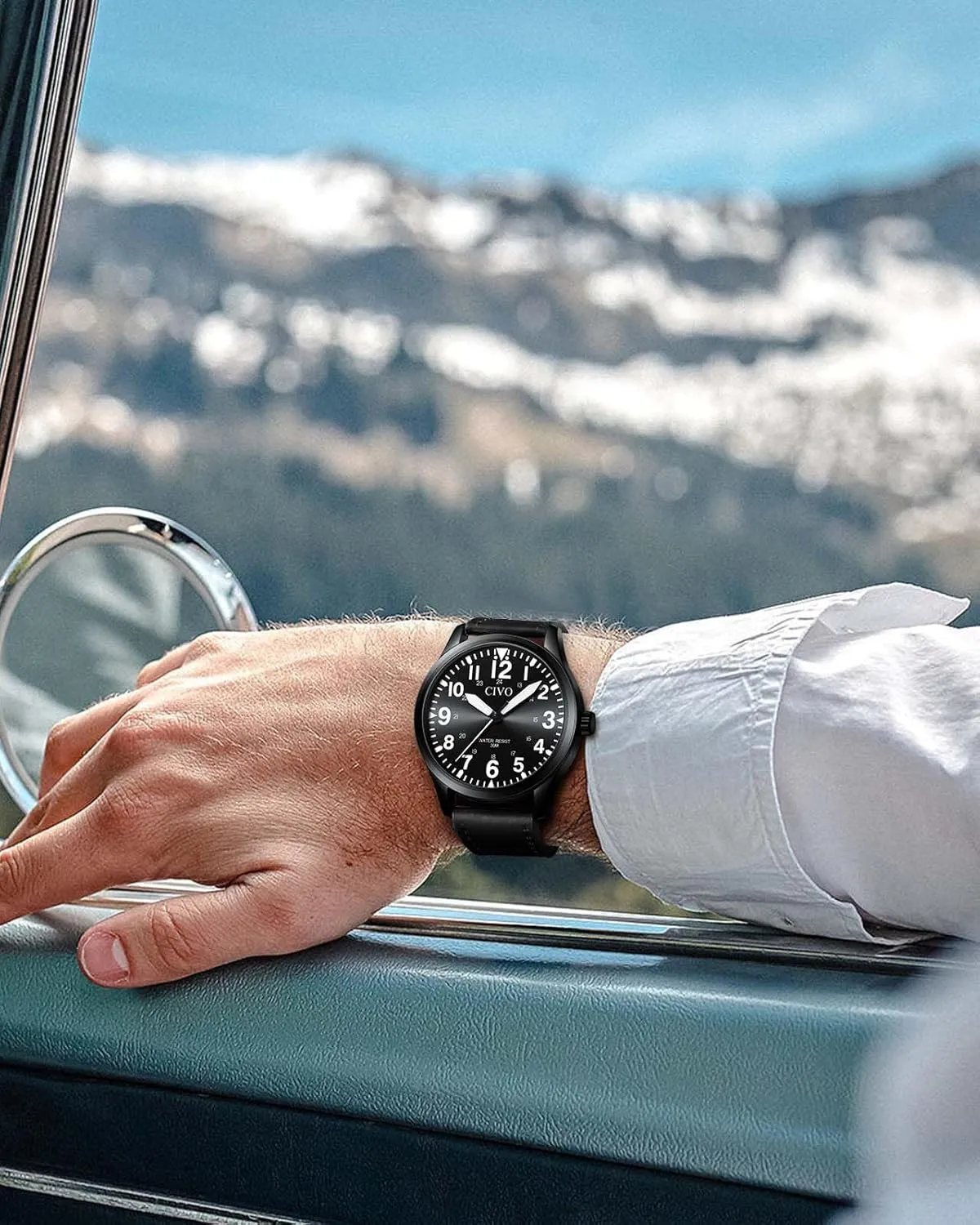 Mens Watches Classic- bequest Field Wrist Watches for Man CIVO Military Watch for Men Waterproof: Analog 