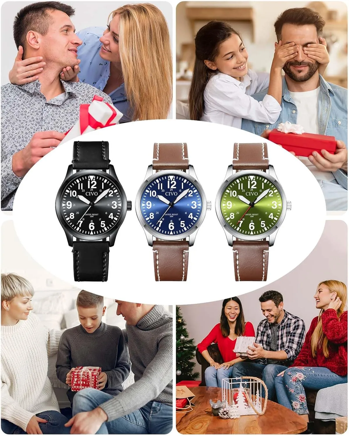 Mens Watches Classic- bequest Field Wrist Watches for Man CIVO Military Watch for Men Waterproof: Analog 