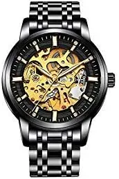 Mens Watches Fashion Business Gold Watch Men Sport Waterproof Watch Luxury Automatic Machinery sinkhole bounce iridescent Skeleton 