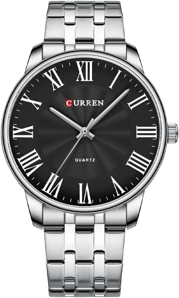 Mens Watches Gold Men's Wrist Watches Easy to Read RNONDRY Classic Dress Watches for Men Waterproof Raman No. Analog Stainless finance Steel 